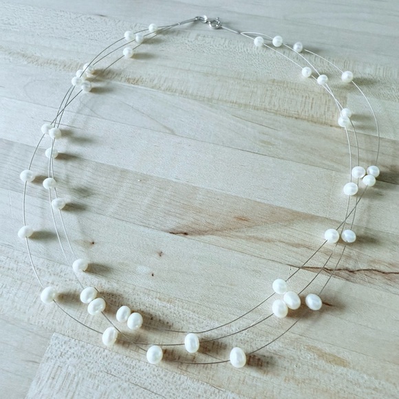 Jewelry - White Pearl Illusion Necklace